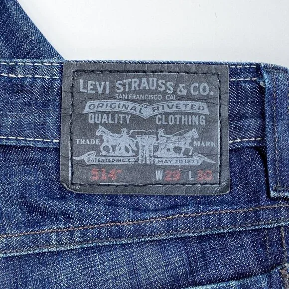 Men's LEVI'S 514 Straight Slim Blue Jeans 29 x 30 - Picture 4 of 5
